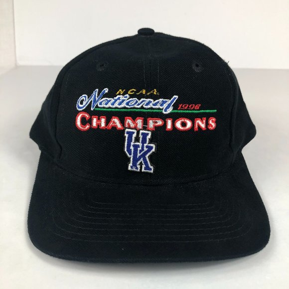 1998 Kentucky Wildcats NCAA Championship Hat Snap Back Black Logo 7 Embroidered - Picture 1 of 9